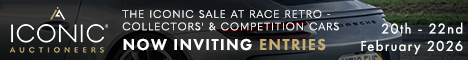 The Iconic Sale at Race Retro 2026 - Collectors' Cars Feb 2026 468 x 60 (Live Client)
