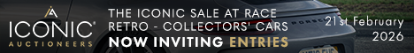 The Iconic Sale at Race Retro 2026 - Collectors' Cars Feb 2026 468 x 60 (Live Client)