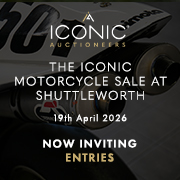 Iconic Auctioneers Motorcycle Sale April 2026 180 x 180 (Live client)