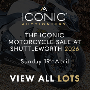 Iconic Auctioneers Motorcycle Sale April 2026 180 x 180 (Live client)