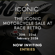 The Iconic Sale at Race Retro - Motorcycles | February 2026 180 x 180 (Live Client)