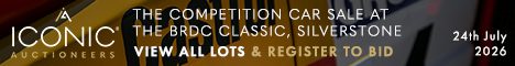 Iconic Auctioneers Competition Cars 24 July 2026 468 x 60 (Live Client)
